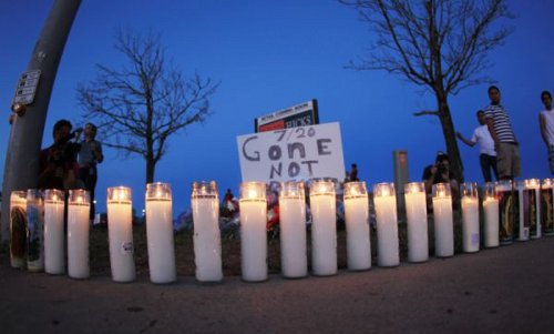 One of many Candlelight vigils held in remembrance of the victims and their families.