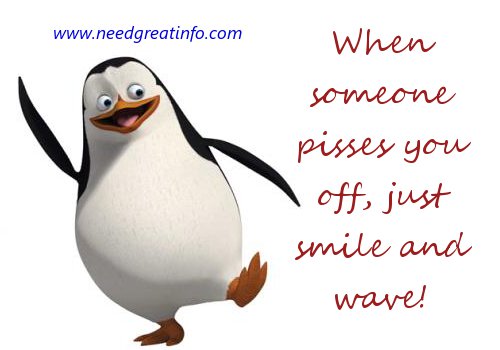When someone pisses you off, just smile and wave.
