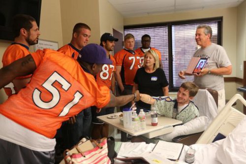 Denver Broncos visit the victims.